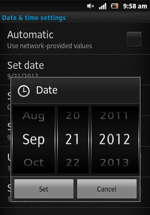 Setting Date and Time on Android Smartphone