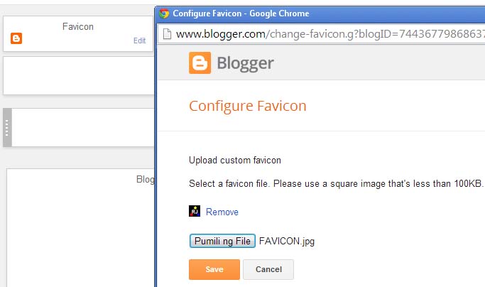 Configure Blogger Favicon